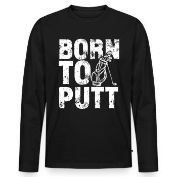Golf Golf Golf Golf Parcours de Golf - T-shirt manches longues Premium bio Homme - noir - Devant - Nico (187cm)