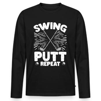 Golf Golf Golf Golf Parcours de Golf - T-shirt manches longues Premium bio Homme - noir - Devant - Nico (187cm)