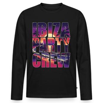 Vacances Ibiza Party Crew Îles Baléares - T-shirt manches longues Premium bio Homme - noir - Devant - Nico (187cm)