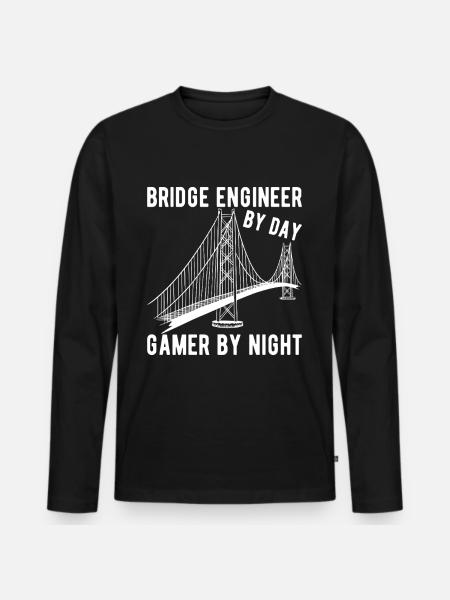 Bridge Engineer Bridge Construction - Men's Premium Organic Long Sleeve Shirt - black