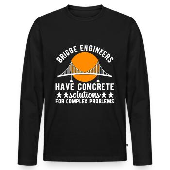 Ingénieur des ponts Construction de ponts - T-shirt manches longues Premium bio Homme - noir - Devant - Nico (187cm)