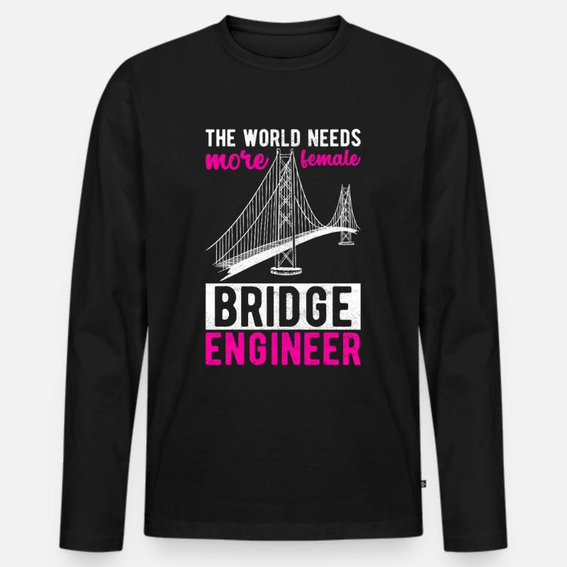 Bridge Engineer Bridge Construction - Men's Premium Organic Long Sleeve Shirt - black