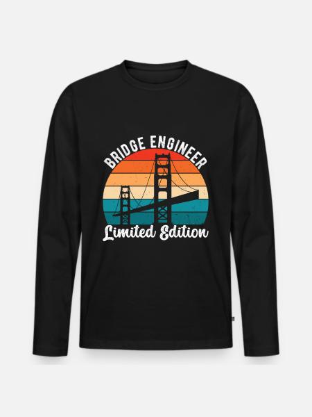 Bridge Engineer Bridge Construction - Men's Premium Organic Long Sleeve Shirt - black