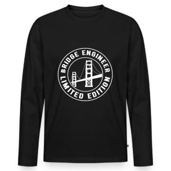 Ingénieur des ponts Construction de ponts - T-shirt manches longues Premium bio Homme - noir - Devant - Nico (187cm)