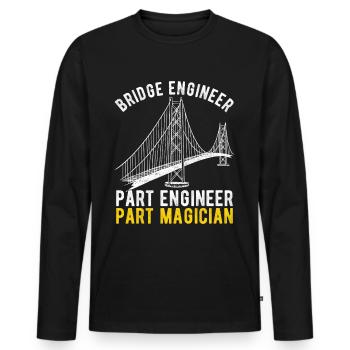 Ingénieur des ponts Construction de ponts - T-shirt manches longues Premium bio Homme - noir - Devant - Nico (187cm)