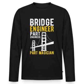 Ingénieur des ponts Construction de ponts - T-shirt manches longues Premium bio Homme - noir - Devant - Nico (187cm)