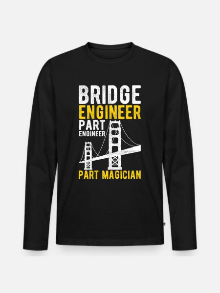 Bridge Engineer Bridge Construction - Men's Premium Organic Long Sleeve Shirt - black