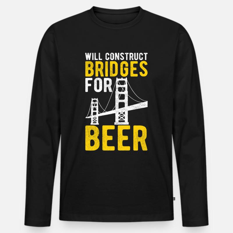 Bridge Engineer Bridge Construction - Men's Premium Organic Long Sleeve Shirt - black