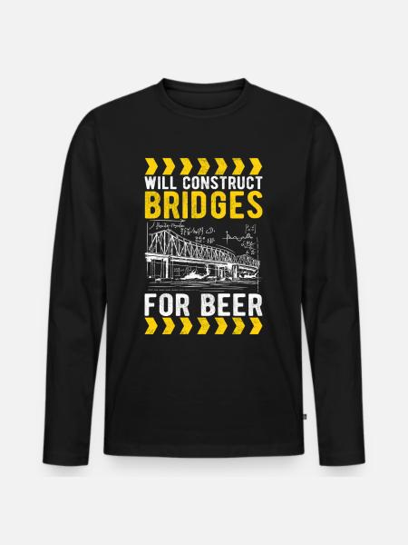 Bridge Engineer Bridge Construction - Men's Premium Organic Long Sleeve Shirt - black