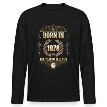 Born in 1978 – The Year of Legends Gift Idea - Men's Premium Organic Long Sleeve Shirt - black - Front - Nico (187cm)