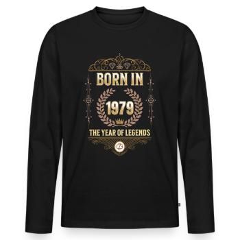 Born in 1979 – The Year of Legends Gift Idea - Men's Premium Organic Long Sleeve Shirt - black - Front - Nico (187cm)