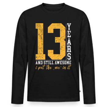 13 Years Birthday Gift Kids Boy Girl - Men's Premium Organic Long Sleeve Shirt - black - Front - Nico (187cm)