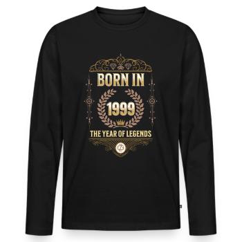Born in 1999 – The Year of Legends Gift Idea - Men's Premium Organic Long Sleeve Shirt - black - Front - Nico (187cm)