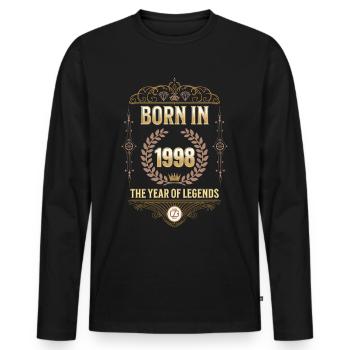 Born in 1998 – The Year of Legends Gift Idea - Men's Premium Organic Long Sleeve Shirt - black - Front - Nico (187cm)
