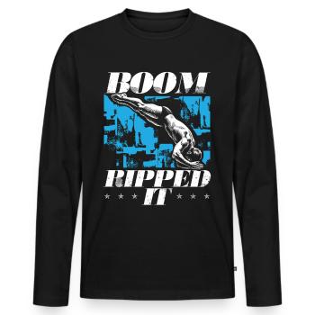 Tremplin Plongée Plongée Plongeurs - T-shirt manches longues Premium bio Homme - noir - Devant - Nico (187cm)