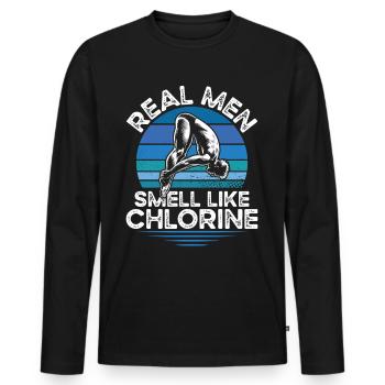 Tremplin Plongée Plongée Plongeurs - T-shirt manches longues Premium bio Homme - noir - Devant - Nico (187cm)