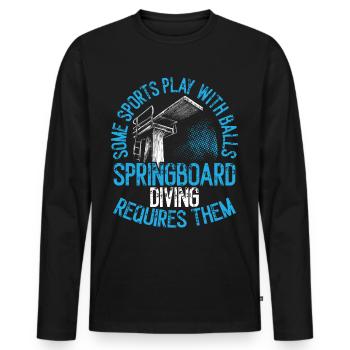 Tremplin Plongée Plongée Plongeurs - T-shirt manches longues Premium bio Homme - noir - Devant - Nico (187cm)