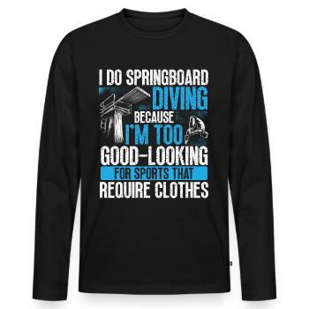 Tremplin Plongée Plongée Plongeurs - T-shirt manches longues Premium bio Homme - noir - Devant - Nico (187cm)