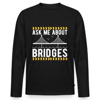Ingénieur des ponts Construction de ponts - T-shirt manches longues Premium bio Homme - noir - Devant - Nico (187cm)