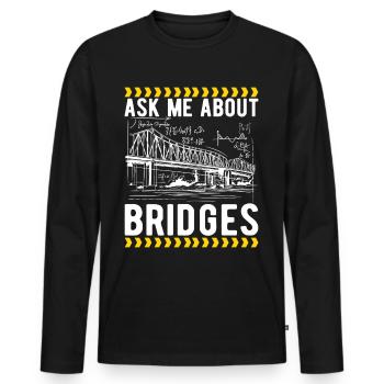 Ingénieur des ponts Construction de ponts - T-shirt manches longues Premium bio Homme - noir - Devant - Nico (187cm)