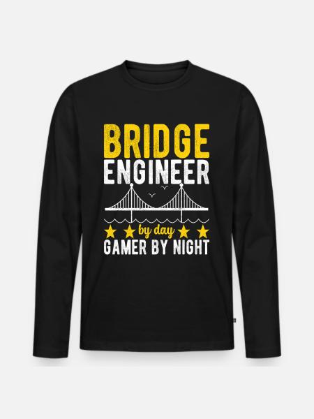 Bridge Engineer Bridge Construction - Men's Premium Organic Long Sleeve Shirt - black