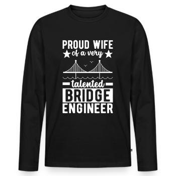 Ingénieur des ponts Construction de ponts - T-shirt manches longues Premium bio Homme - noir - Devant - Nico (187cm)