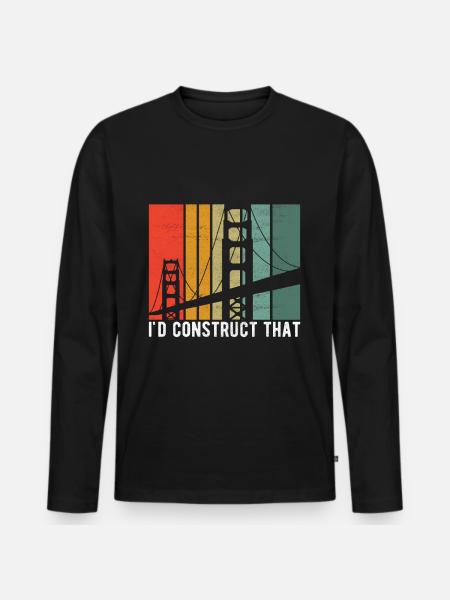 Bridge Engineer Bridge Construction - Men's Premium Organic Long Sleeve Shirt - black