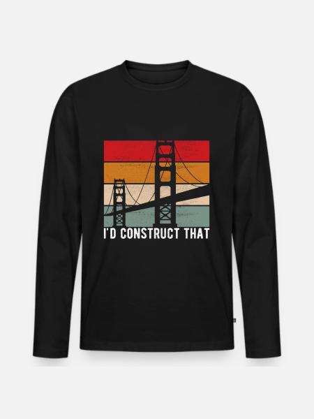 Bridge Engineer Bridge Construction - Men's Premium Organic Long Sleeve Shirt - black