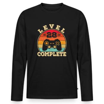 28th Wedding Anniversary 28 Years of Marriage Carnation Wedding - Men's Premium Organic Long Sleeve Shirt - black - Front - Nico (187cm)