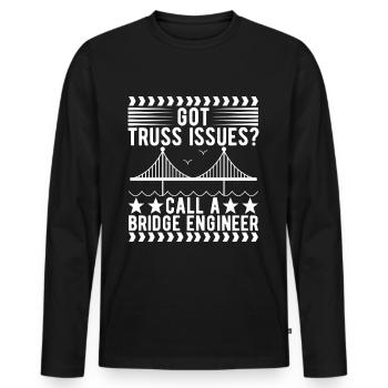 Ingénieur des ponts Construction de ponts - T-shirt manches longues Premium bio Homme - noir - Devant - Nico (187cm)