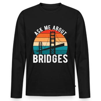 Ingénieur des ponts Construction de ponts - T-shirt manches longues Premium bio Homme - noir - Devant - Nico (187cm)