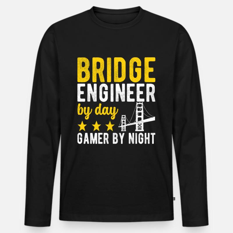 Bridge Engineer Bridge Construction - Men's Premium Organic Long Sleeve Shirt - black