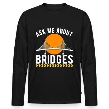 Ingénieur des ponts Construction de ponts - T-shirt manches longues Premium bio Homme - noir - Devant - Nico (187cm)