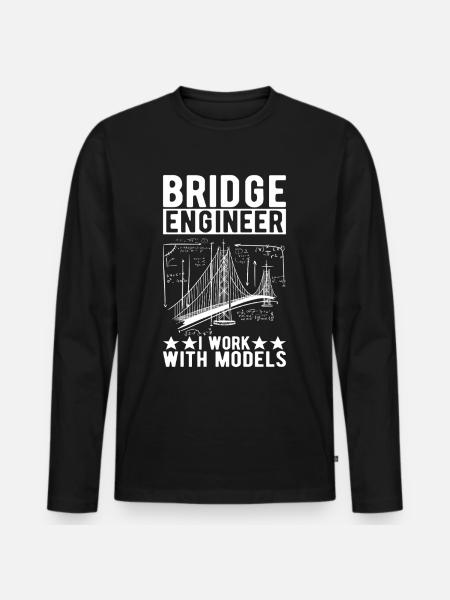 Bridge Engineer Bridge Construction - Men's Premium Organic Long Sleeve Shirt - black