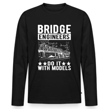 Ingénieur des ponts Construction de ponts - T-shirt manches longues Premium bio Homme - noir - Devant - Nico (187cm)