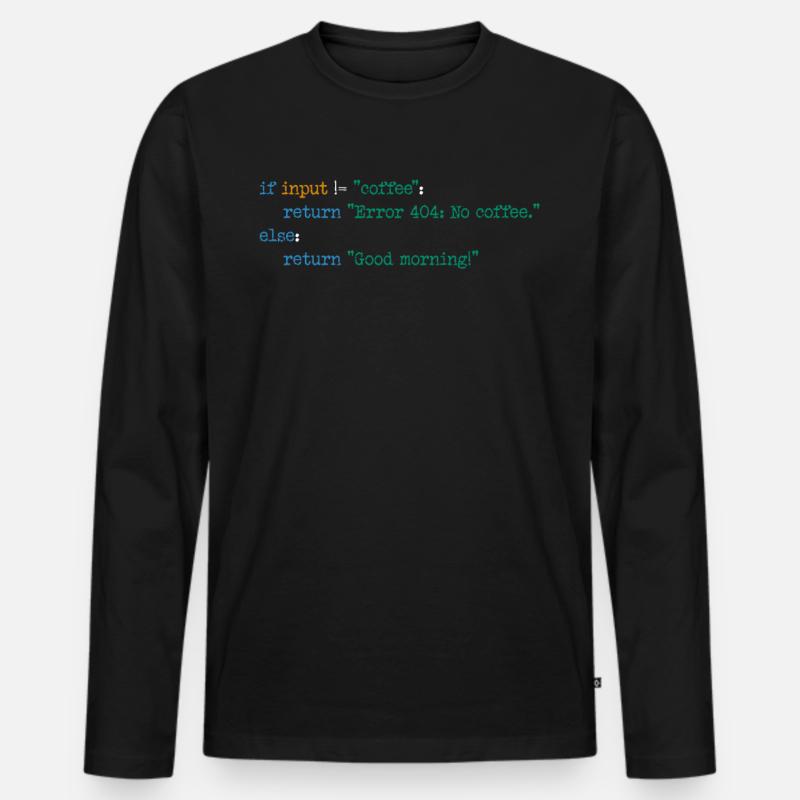 Kaffee Code Programmierer Informatik Geschenk Männer Premium Bio Langarmshirt