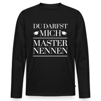 Master Abschluss Absolvent Masterabschluss Student - Männer Premium Bio Langarmshirt - Schwarz - Vorne - Nico (187cm)