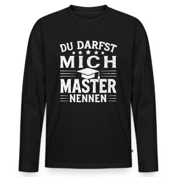 Master Abschluss Absolvent Masterabschluss Student - Männer Premium Bio Langarmshirt - Schwarz - Vorne - Nico (187cm)