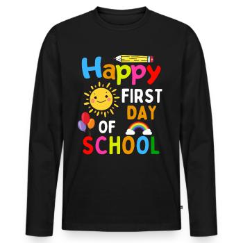 First day of school enrolment Start of school - Men's Premium Organic Long Sleeve Shirt - black - Front - Nico (187cm)