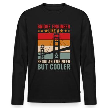 Ingénieur des ponts Construction de ponts - T-shirt manches longues Premium bio Homme - noir - Devant - Nico (187cm)