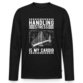 Ingénieur des ponts Construction de ponts - T-shirt manches longues Premium bio Homme - noir - Devant - Nico (187cm)