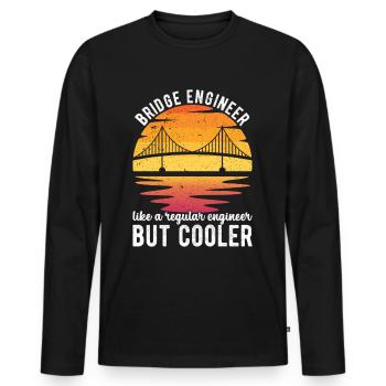 Ingénieur des ponts Construction de ponts - T-shirt manches longues Premium bio Homme - noir - Devant - Nico (187cm)
