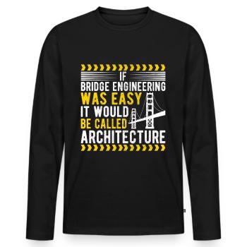 Ingénieur des ponts Construction de ponts - T-shirt manches longues Premium bio Homme - noir - Devant - Nico (187cm)
