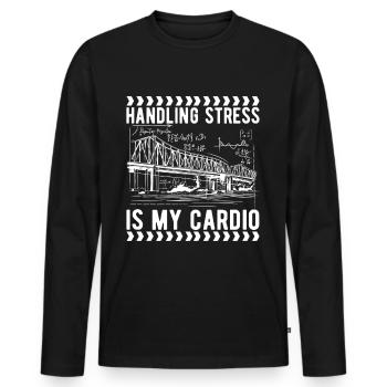 Ingénieur des ponts Construction de ponts - T-shirt manches longues Premium bio Homme - noir - Devant - Nico (187cm)