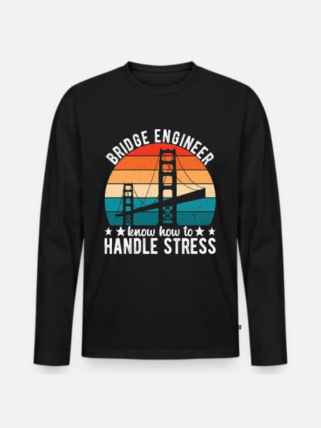 Bridge Engineer Bridge Construction - Men's Premium Organic Long Sleeve Shirt - black