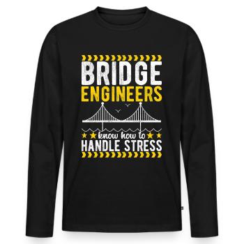 Ingénieur des ponts Construction de ponts - T-shirt manches longues Premium bio Homme - noir - Devant - Nico (187cm)