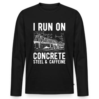 Ingénieur des ponts Construction de ponts - T-shirt manches longues Premium bio Homme - noir - Devant - Nico (187cm)
