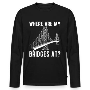 Ingénieur des ponts Construction de ponts - T-shirt manches longues Premium bio Homme - noir - Devant - Nico (187cm)