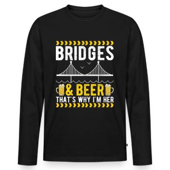 Ingénieur des ponts Construction de ponts - T-shirt manches longues Premium bio Homme - noir - Devant - Nico (187cm)