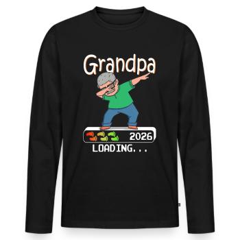 Werdender Opa 2026 loading zukünftiger Großvater - Männer Premium Bio Langarmshirt - Schwarz - Vorne - Nico (187cm)